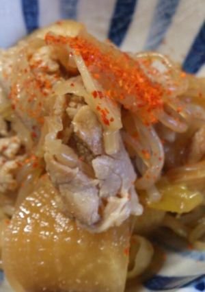 豚と大根とこんにゃくの炒め煮-レシピのメイン写真