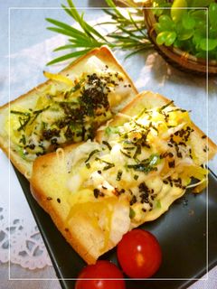 沢庵×しらす×芋の和風トースト-レシピのメイン写真