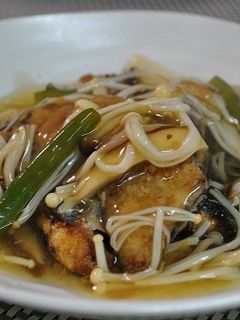 秋刀魚の梅きのこソース-レシピのメイン写真