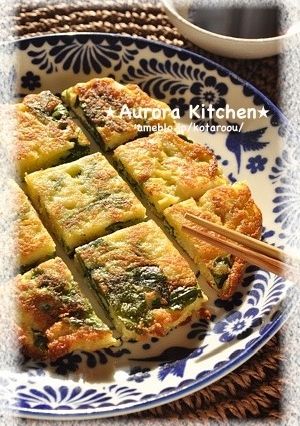 帆立と法蓮草のモッチリ米粉じゃがちぢみ-レシピのメイン写真