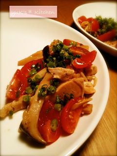 エリンギと鶏ささみの長いサラダ-レシピのメイン写真