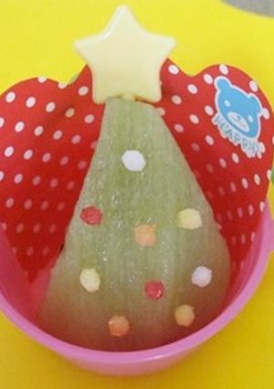 簡単☆キウイのクリスマスツリー＊キャラ弁-レシピのメイン写真