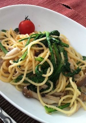 春菊と明太子のスパゲティー-レシピのメイン写真