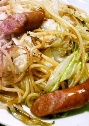 ガス代節約!キャベツとウィンナーのパスタ-レシピのメイン写真