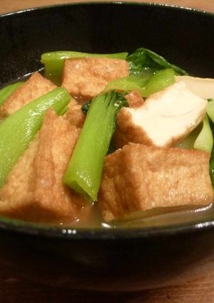 塩麹焼豚の煮汁で簡単もう1品☆青梗菜煮-レシピのメイン写真