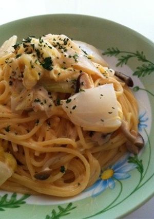 白菜とウニくらげのパスタ♪-レシピのメイン写真