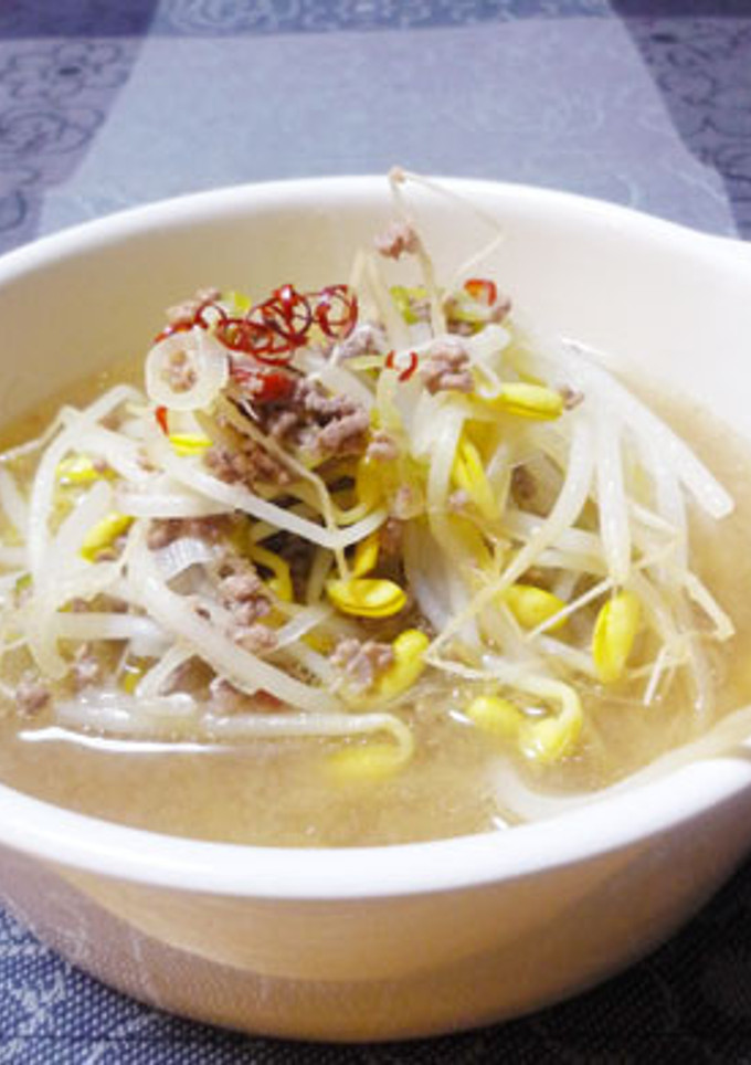 もやしとひき肉のスープ-レシピのメイン写真