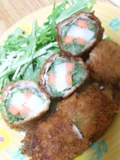 長いもと水菜とにんじんの巻き②とんかつ☆-レシピのメイン写真