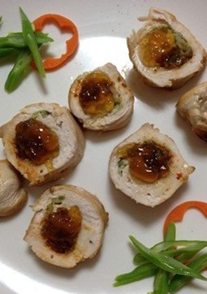 ネギダレのロールチキンをジュレde-レシピのメイン写真