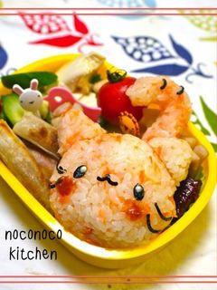 しゃけフレークのにゃんこ*キャラ弁*-レシピのメイン写真