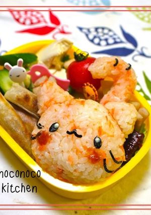 しゃけフレークのにゃんこ＊キャラ弁＊-レシピのメイン写真