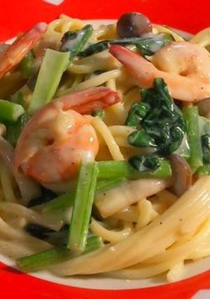 ＊小松菜たっぷりクリームパスタ＊-レシピのメイン写真
