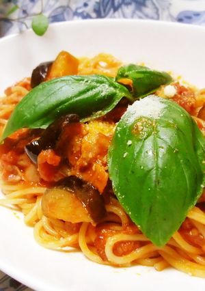 じゅわ～旨みたっぷり茄子とトマトのパスタ-レシピのメイン写真