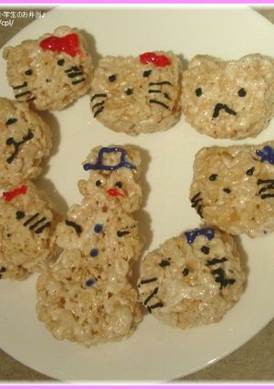 キャラお菓子★動物のクリスピー スクエア-レシピのメイン写真