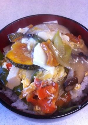 干し野菜♡かぼちゃ&人参餡かけ丼〜♫-レシピのメイン写真