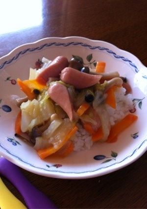 ウィンナー中華丼 キッズにオススメ♫-レシピのメイン写真