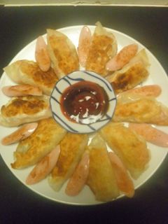 魚肉ソーセージの餃子の皮包み焼き!-レシピのメイン写真