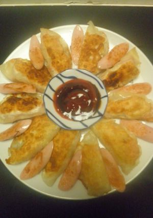 魚肉ソーセージの餃子の皮包み焼き！-レシピのメイン写真