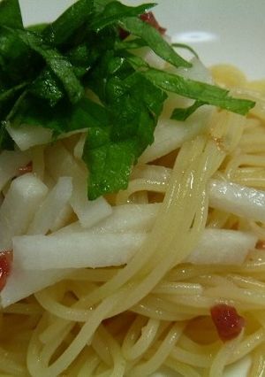 マクロビダイエット大根と梅しそ冷製パスタ-レシピのメイン写真