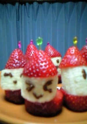 バナナ&イチゴで簡単サンタ!-レシピのメイン写真