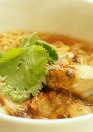 香菜と牡蠣の旨味たっぷり醤油味麺-レシピのメイン写真