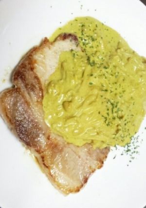 豚ロースステーキ<えのきクリームソース>-レシピのメイン写真
