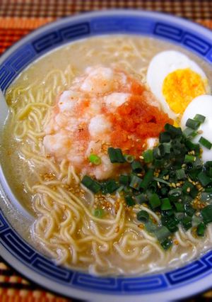 とろろ明太豚骨ラーメン♪食感も楽しい~♪-レシピのメイン写真