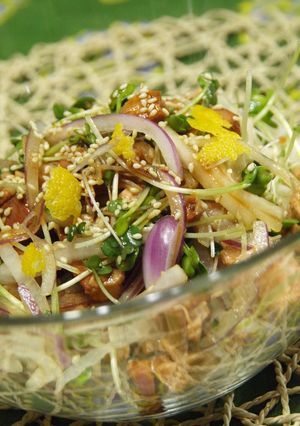 柚子香るマグロ佃煮酵素サラダ-レシピのメイン写真