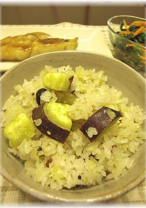 体に美味しい♪十六穀米入りサツマイモご飯-レシピのメイン写真