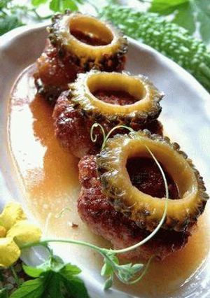 ゴーヤとハンバーグの煮込み-レシピのメイン写真