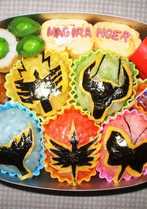マジレンジャーぷちおにぎり-レシピのメイン写真