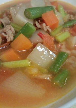 野菜たっぷりトマトスープ-レシピのメイン写真