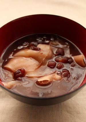残った餃子の皮de ゆであずきぜんざい-レシピのメイン写真