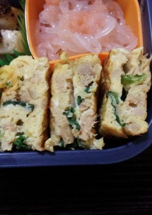 ☆お弁当に！ツナとちぢみ菜のオムレツ☆-レシピのメイン写真