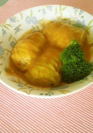 白菜★簡単ロール白菜カレーソースで-レシピのメイン写真