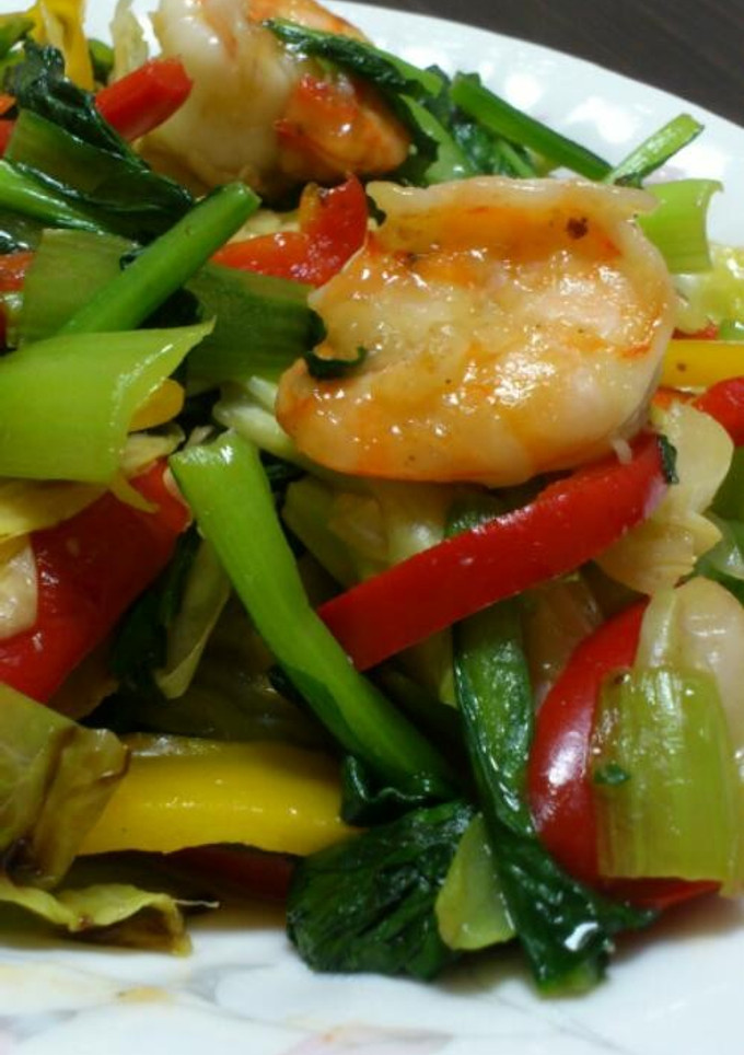 簡単栄養満点エビの野菜炒め-レシピのメイン写真