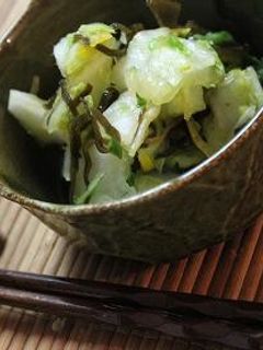 簡単!白菜と柚子と塩昆布の浅漬け-レシピのメイン写真