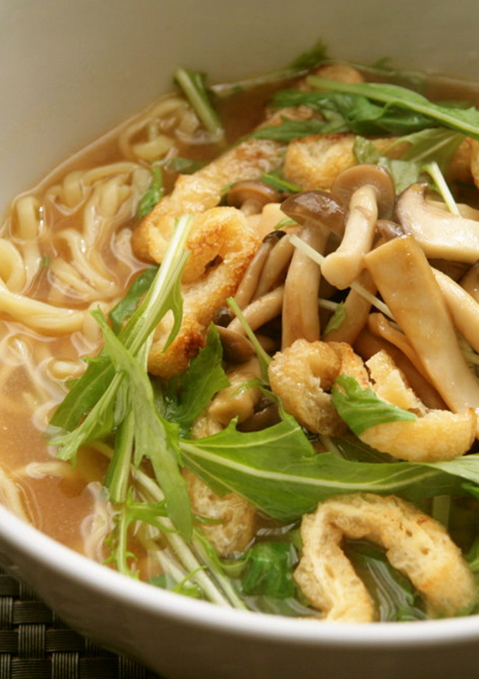 お揚げサラダとキノコの柚子胡椒バター風麺-レシピのメイン写真