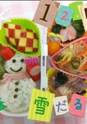 簡単キャラ弁☆冬にぴったり！雪だるま♪-レシピのメイン写真
