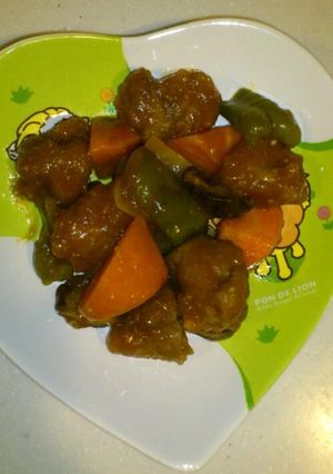 簡単(^-^)v揚げない酢豚♪-レシピのメイン写真