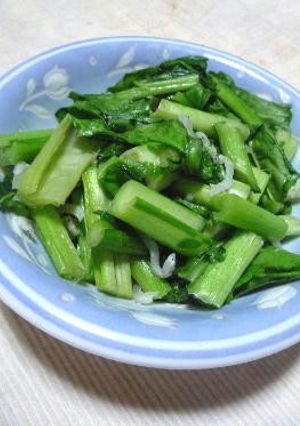 野沢菜とじゃこで炒め物-レシピのメイン写真