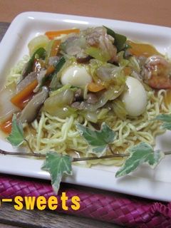 野菜たっぷり☆かた焼きそば風ラーメン-レシピのメイン写真