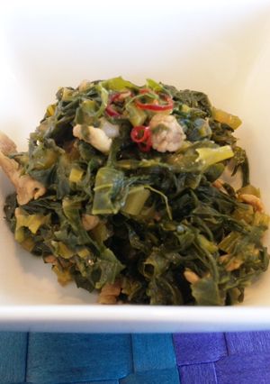 大根の葉と豚肉の甘辛炒め煮-レシピのメイン写真
