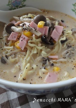 きのことミルクでパスタ風～味噌ラーメン～-レシピのメイン写真