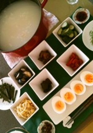 圧力鍋と小さなおかずのお粥☆ブランチ-レシピのメイン写真