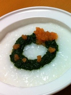 離乳食初期〜*クリスマスリースのお粥-レシピのメイン写真
