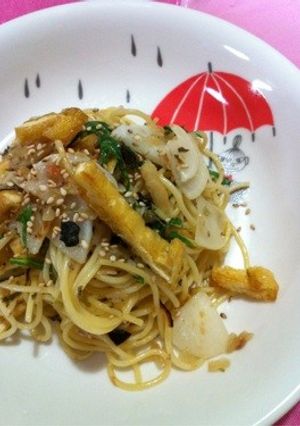 蕪と薄揚げの梅風味パスタ-レシピのメイン写真