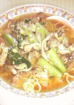 きのこと青菜の卵とじラーメン-レシピのメイン写真