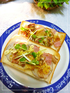 蓮根×ベーコンのカレートースト-レシピのメイン写真