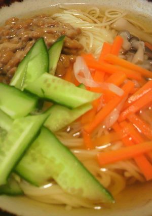 冬に♪納豆野菜にゅうめん-レシピのメイン写真